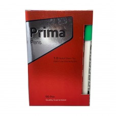 علبة أقلام جاف أخضر - 50 حبة Prima